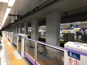 東京メトロ半蔵門線 九段下駅ホームドア(押上方面)